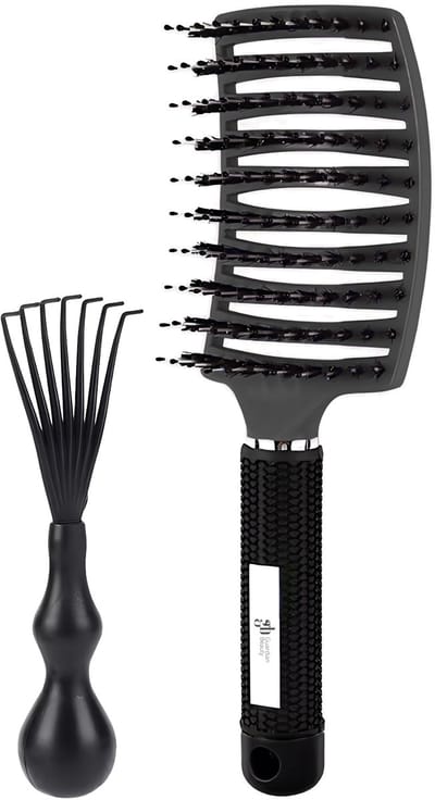 Guardian Beauty Anti Klit Haarborstel - Zwart - Kappersborstel - Met Haarborstelreiniger