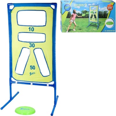 Scatch Frisbee Buitenspeelgoed - Incl. Frisbee en Doel - 111 x 5,6 x 43 CM - Kinderen vanaf 6 Jaar - Blauw/Groen
