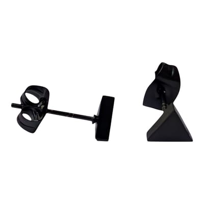 Aramat Jewels | Oorbellen | Stalen Oorbellen Driehoek Zwart – 6mm | | | |6mm | Staal | Kinderen, Volwassenen | Verkleurd niet