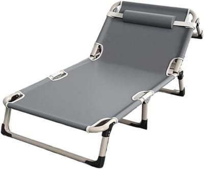 Opklapbed Eenpersoons - Logeerbed Kinderbed - Kantoor Dutje - Compact Opvouwbaar - 190x68x30cm - Grijs