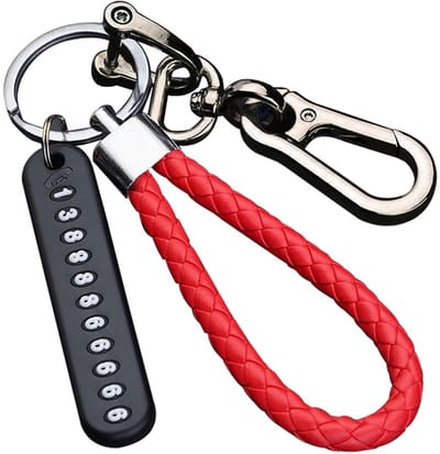 Dailygoods- Autosleutelhanger Anti-Verlies - Multifunctionele Sleutelhanger - Leren Sleutelring - Sleutellabels - Zacht en Duurzaam - Volledige Lengte 120 mm