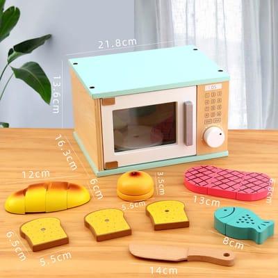 Zoem - Houten Speelgoed Kindermagnetron - Magnetron - Speelkeuken - Duurzaam - Koken - Kinderkeuken - Keukenaccessoires - Cadeau