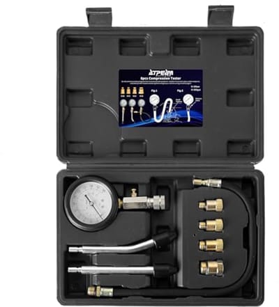 Compressietester voor motoren - 0-20 bar/0-300 psi met adapter set