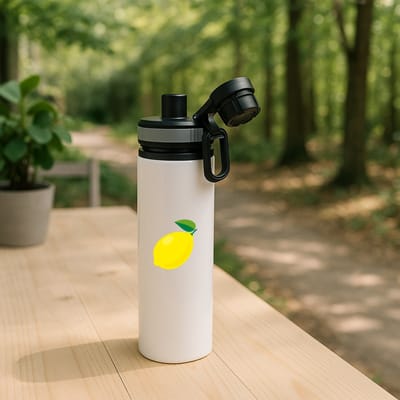 Hacebo® - Citroen waterfles met draaidop grijs - Fruitschaal - fruit liefhebbers - Citrusvrucht - limoen - water fles - 850ML