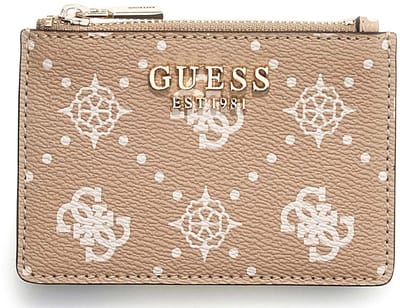 GUESS kaarthoes Carrie Logo SLG Credit Card Case Biscotti Logo beige
