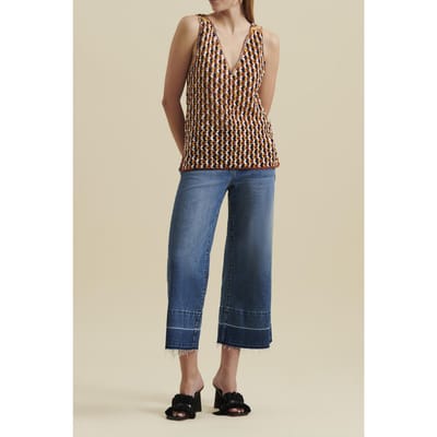 Anne Fontaine Mattin Dark Navy Size: S | Tanks &amp; Camis Outlet | Dames | Oranje