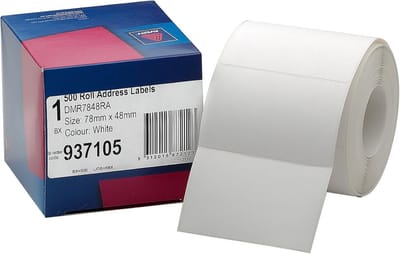 Adres Etiketten - Labels Rol - Adres Snel Schrijven - Permanente Lijm - 78 x 48 mm - Wit