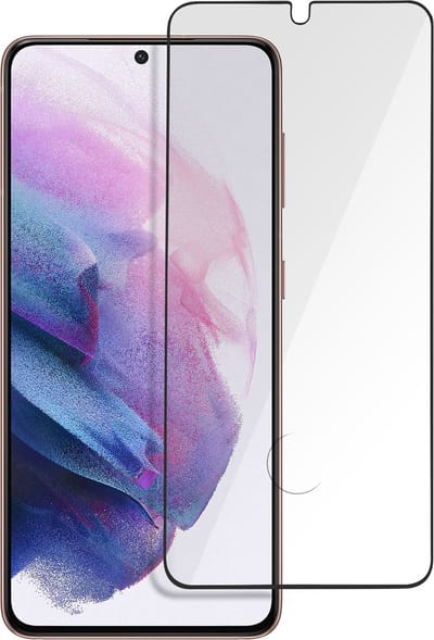 Akashi, Tempered Glass Screenprotector Geschikt voor Galaxy S21 Plus, Zwart