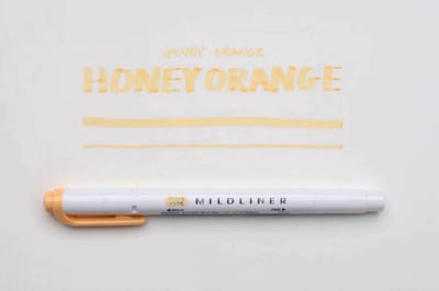 Zebra Mildliner Double-Sided Highlighter - Fine / Bold – Mild Honey Orange / WKT7-MHOR