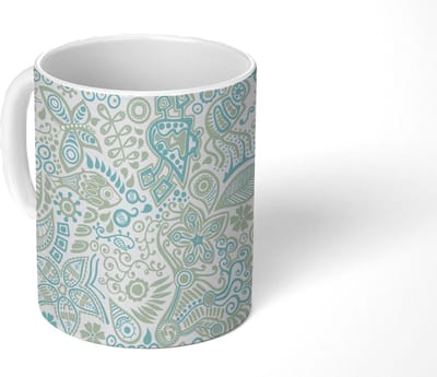 Mok - Koffiemok - Vlinders - Patronen - Abstract - Mokken - 350 ML - Beker - Koffiemokken - Theemok