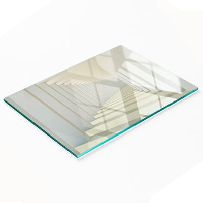 Decoratieve glazen keukensnijplank met gangmotief, 80x52 cm