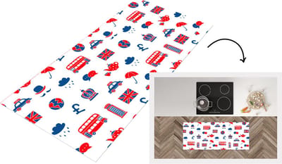Keukenloper - Loper keuken - Engeland - Patronen - Londen - 120x50 cm - Keukenloper vinyl