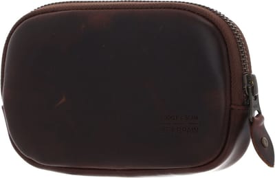 BUCKLE & SEAM Leren utensil zak Robin Leather Bag Brown donkerbruin