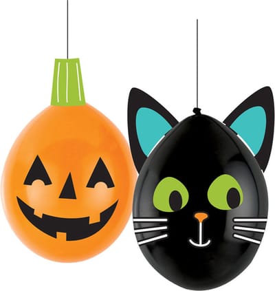 Amscan - Latex Ballonnen Pompoen/Kat - Halloween - Halloween Decoratie - Halloween Versiering - Halloween Ballonnen