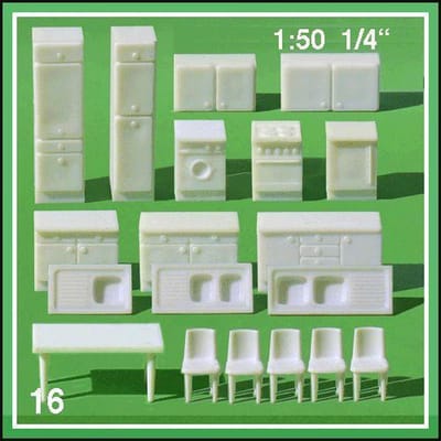 Schulcz Maquettebouw Keuken 1:50 wit 16-delig