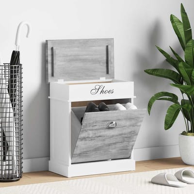 vidaXL - Schoenenkast - 50x28x58 - cm - paulowniahout - grijs