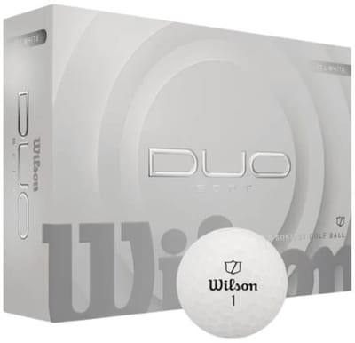 Wilson DUO Soft Golfballen 2025 - Wit - 12 Stuks