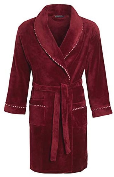 Volledige lengte luxe fleece badjas voor heren