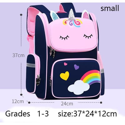 Meisjesrugzak met Grote Capaciteit Waterdicht Eenhoorn Print Tiener Schooltas voor 2-16 Jarigen Schattige Kawaii Kinderrugzak