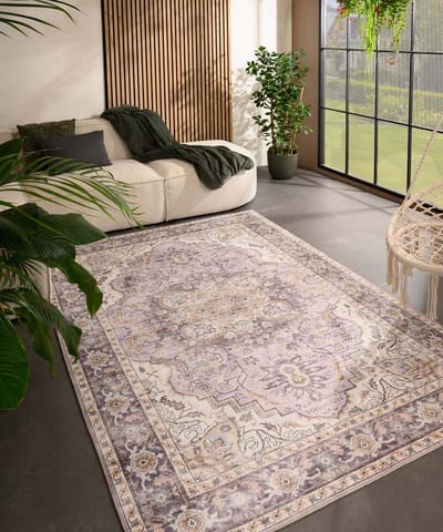 Vintage buitenkleed - Valenca Fino paars/roze 80x150