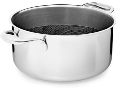 Kookpan 24 cm met Inductie, 5L, Krasbestendig, Vaatwasmachinebestendig, 3-laags RVS/Aluminium