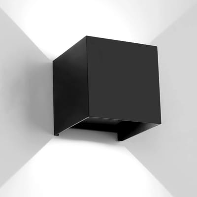 LED-buitenwandlamp - Vierkante aluminium buitenwandlamp - Geschikt voor binnen- en buitengebruik - Verlichting van boven en onder - IP65 waterdicht - 12W - Wit licht - Geschikt voor trappen, gangen, woonkamers, tuinen, enz. - Zwart