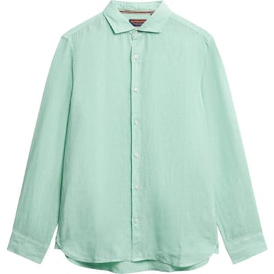 Superdry - Linnen vakantie-overhemd met lange mouwen - Heren - Lange mouwen shirts