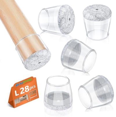 Stoelpootbeschermers - Meubelvoetjes Vilt - Vloeren Beschermen - Omwikkeld Vilt - 28 Stuks - Grijs