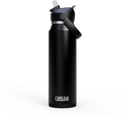 CamelBak Thrive Flip Straw Drinkfles - 1 L - RVS - Met Rietje - Isolatie Waterfles - Zwart