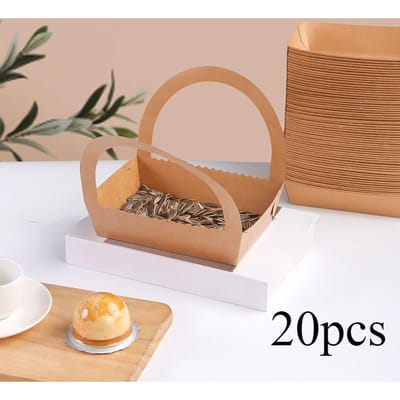 20 stuks Wegwerp Vouwbare Boot Doos Picknick Open Verpakking Doos Voedsel Container Geschikt voor Desserts Koekjes Taarten Snoepjes Verjaardagsfeest Cadeau