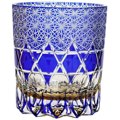 High-End Kleurkristallen Fluoriet Wijnglas Collectie Niveau Handgesneden Whiskey Likeurglas Watermok Voor Chique Restaurant Cadeaubox 330ml blue