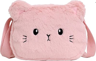 Fluffy Schoudertas - Poes Roze | 20 x 15 x 6 cm | Kindertasje | Polyester / Acryl | Fashion Favorite