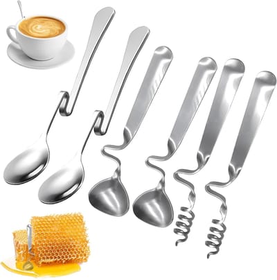 6 stuks jamlepels - honinglepel - koffielepel - hoge kwaliteit roestvrij staal - geschikt voor jam - yoghurt - honing
