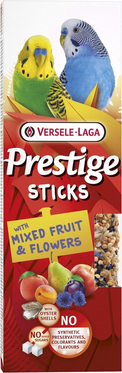 Versele-Laga Prestige Sticks Kleine Parkieten - Vogelsnack - Fruit Paardenbloem 60 g 2 stuks