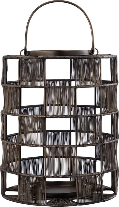 PTMD Stenn Lantaarn - 24x24x30 cm - Ijzer - Messing