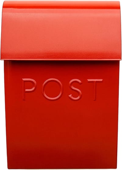 Buiten brievenbus - Postbak met houder - Post ontvangen - Roestwerende afwerking - 24 x 10 x 38 cm - Rood