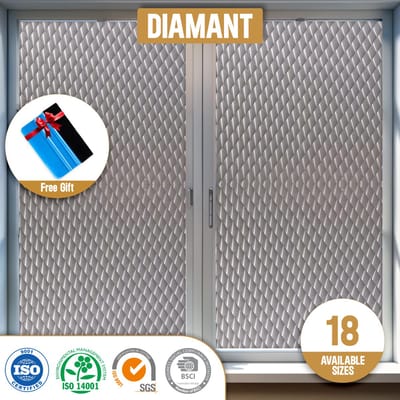 ZIA’S & CO -Raamfolie HR++45x300cm- Diamant & Isolerend-Anti inkijk-Statisch-Spotted -Inclusief Rakel