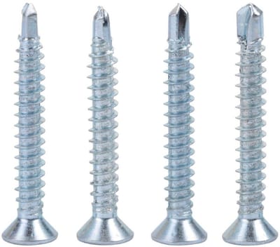 Dailygoods- Zelfborende Schroeven - 50 Stuks - Plat Kop - Verzinkt Ijzer - M4.2 - Hoge Onderhoudskracht - Voor Metaal