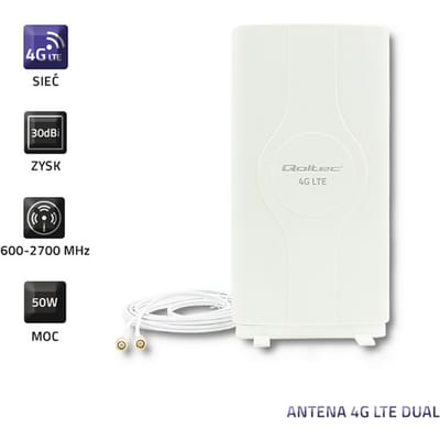 Qoltec Serie - DUAL 4G LTE Antenne - 30dBi - Intern - SMA Aansluiting
