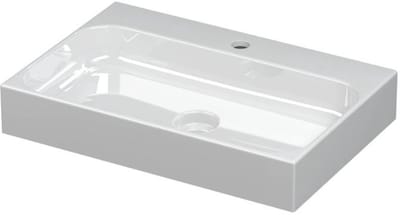INK Unit Wastafel Porselein met 1 Kraangat incl. Porseleinen Click Plug - 600x400x100 mm - Glans Wit