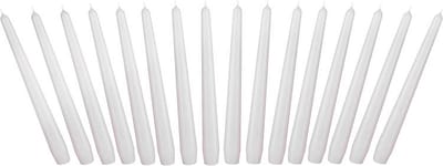 16 Stuks Witte Stearine Kaarsen 24 cm - Lange Dunne Kaarsen voor Kandelaars - Druipvrij & Lange Brandtijd
