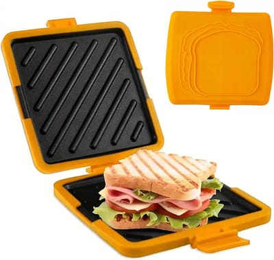Magnetron Sandwich Maker - Broodjes Pers - Snelle Maaltijden - Vaatwasmachinebestendig - 500 Gram - Oranje