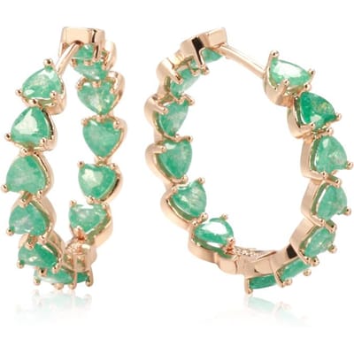 Boucles d'oreilles créoles brillantes en zircon taille émeraude pour femmes, bijoux de mariage, couleur or rose, boucles d'oreilles pendantes fines pour tous les jours beige