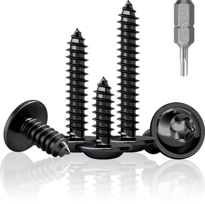 Set van 100 Zwarte Platkop Schroeven M3x10mm voor Hout, RVS A2 V2A, Ideaal voor Geluidspanelen en Meubelmontage