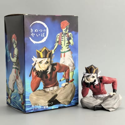 Demon Slayer Actiemodel Kimetsu No Yaiba Akaza en Douma Actiefiguur PVC Set Anime Figuur Standbeeld Ornamenten Speelgoed Kind Cadeau gray