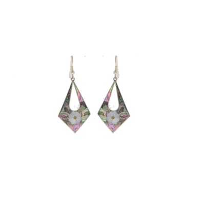 Behave - Oorbellen - Vintage stijl - Schelp ruit bloemdesign - 6.5 cm