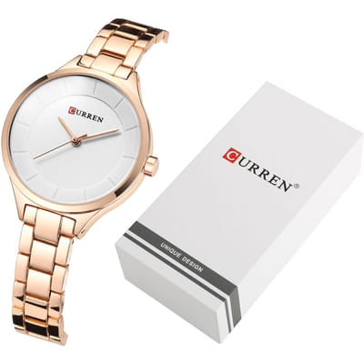 CURREN 9015 quartz horloge voor dames Modieus vrouwelijk dresshorloge voor zakelijk casual waterdicht white