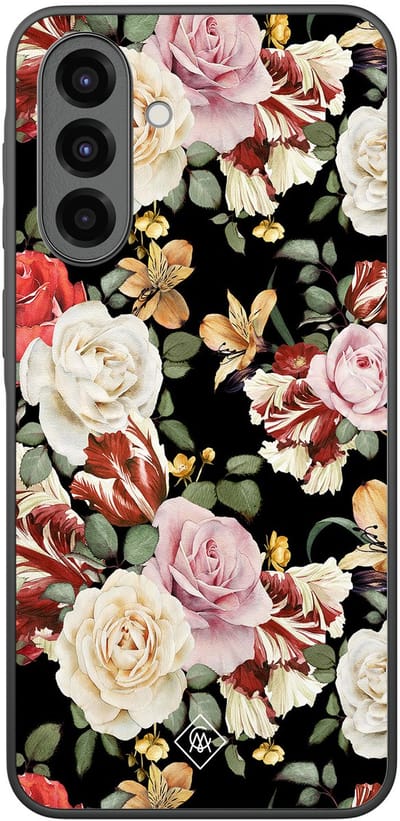 Casimoda® hoesje - Geschikt voor Samsung Galaxy A36 - Bloemen flowerpower - Zwart TPU Backcover - Bloemen - Multi