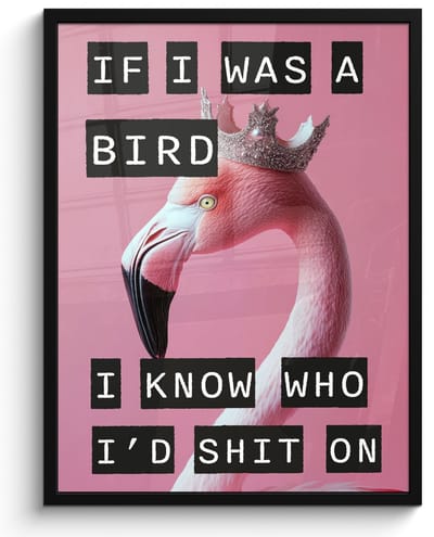 Poster in lijst - Fotolijst 60x80 cm - Posters - Flamingo - Roze - Vogel - Decoratie - Posterlijst zwart - Decoratie - Wanddecoratie woonkamer - Muurdecoratie slaapkamer