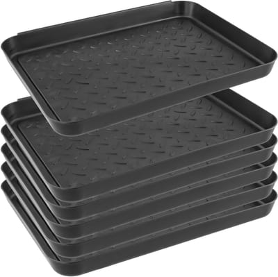 Set van 6 Plastic Schoenafvoertabletten, 35 x 27,5 x 3 cm, Multifunctionele Schoenmat en Drainer voor Schoenen en Laarzen, Ideaal voor Organisatie en Drooghouden